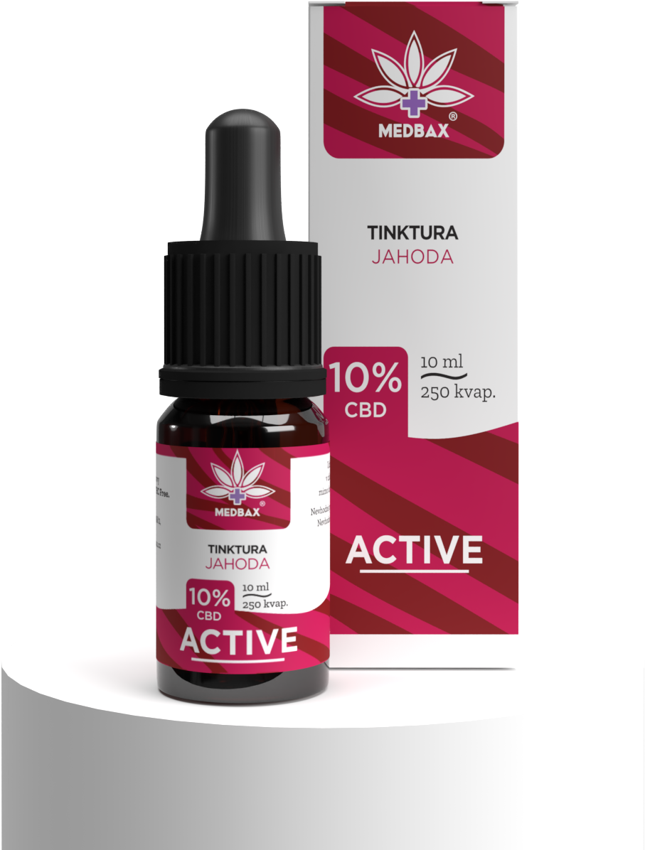 MEDBAX® CBD Tinktúra Active Jahoda 10ml